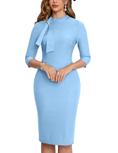 Amazon.com: MUXXN Women's Ladies 3/4 Sleeve Pencil Spring Cute Tie