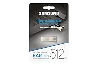Samsung BAR Plus USB-Stick Typ-A, 512 GB, 400 MB/s Lesen, 110 MB/s Schreiben, Widerstandsfähiger USB 3.2 Speicherstick mit Schlüsselring, Champagne Silver, MUF-512BE3/APC – Ansicht 7