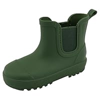 BEARPAW Early Walking Rain Boots for Boys/Girls, Waterproof Rubber Kids Rainboots - Water, Muddy Park & Hiking Shoes, Green, Size 3
