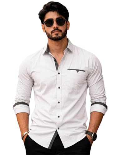 Image of Amazon Brand - INKAST Cotton Shirt for Men | Regular Fit Full Sleeve Casual Shirt | Stylish Formal Office Wear Shirts for Men | Soft Comfortable Breathable Cotton Fabric | Fashionable Office Wear