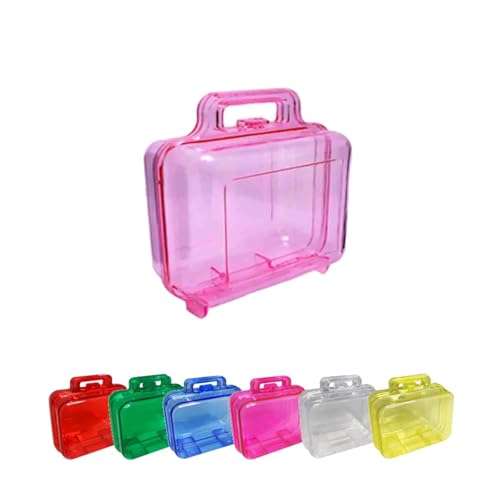 Kit 10 Maleta Maletinha Acrilica p/ Lembrancinha Infantil Festa (Rosa)