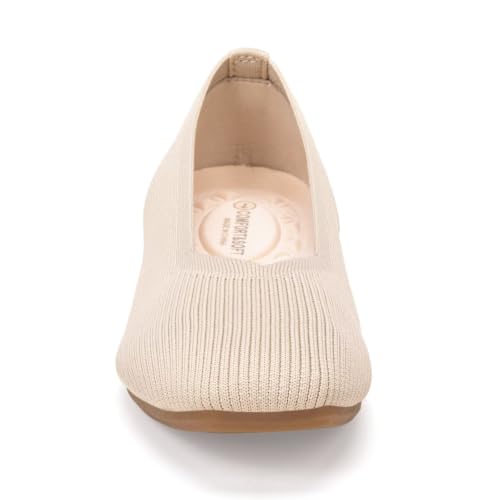 Image of Frank Mully Women Square Toe Flat Shoes Comfortable Knitted Flats