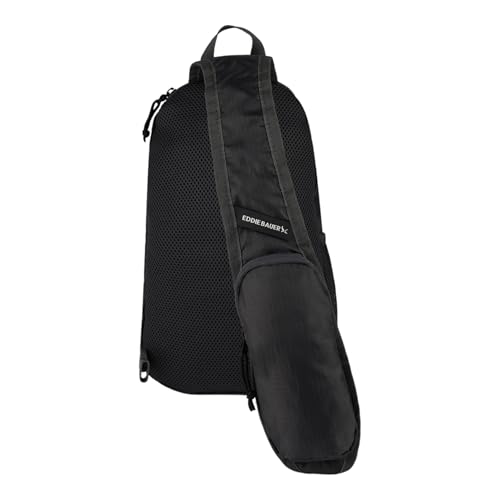 Image of Eddie Bauer Stowaway Packable Sling Bag | Foldable | Travel | Outdoor | Lightweight | Compact | Everyday Carry | Ripstop Nylon | 10L - Dark Smoke