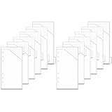 2 Sets 6 Tabs Cash Envelope for Personal A6 Budget Sheet Pockets Folder, Loose Leaf 6 Holes Translucent PP Cash Wallet System with Index Divider Tabs for Journal Budgeting Binders Organizer