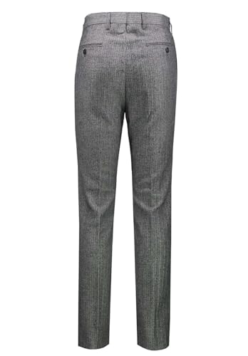 Men's Herringbone Tweed Dress Pants Vintage Flat Front Wool Trousers Regular Fit4