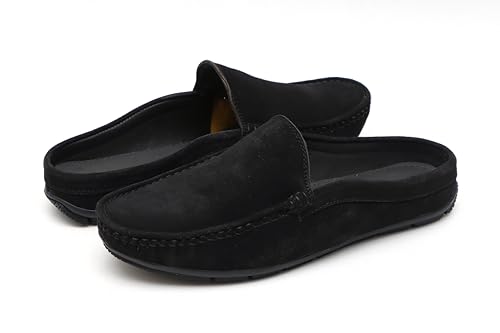 Image of ARAMISH Suede Half Loafers for Men | Men's Open Loafer Shoes