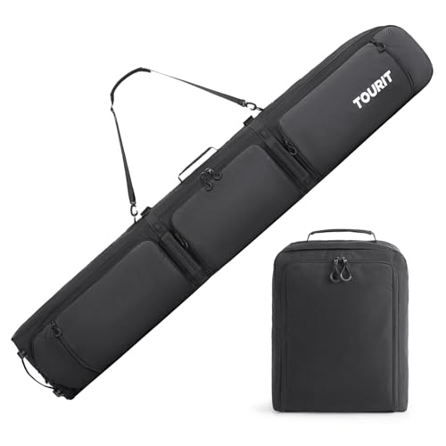 TOURIT Rolling Ski Bag and Ski Boot Bag Combo, Snowboard Bag with Wheels for Air Travel Ski Bag...