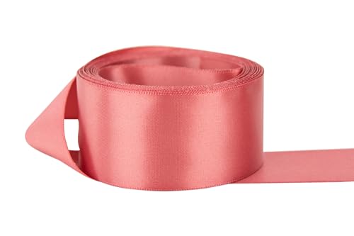 Image of Ribbon Bazaar Double Faced Satin - Premium Gloss Finish - 100% Polyester Ribbon for Gift Wrapping, Crafts, Scrapbooking, Hair Bow, Decorating & More - 1-1 /2 inch Cinnabar 50yd Spool