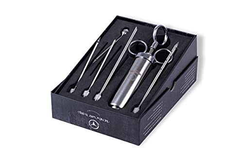 Foto von MOESTA-BBQ 10396 Spritze No.1 - Edelstahl Bratenspritze inkl. 5 Nadeln für alle Anwendungen - Edelstahl Marinadenspritze