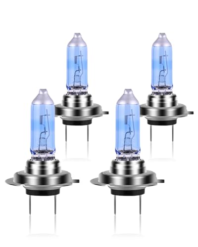 Image of NEWBROWN H7 Headlight Bulb H7 Halogen Headlight Bulb 5000K Super White Light Long Life Replacement PX26D 12V /55W (H7, 4 Pack)