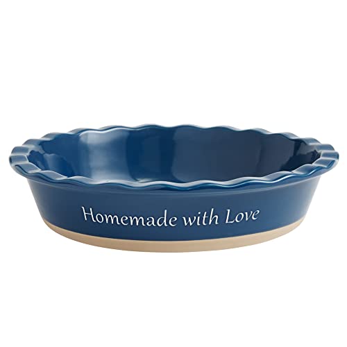 Let's Make Memories Personalized Stoneware Pie Dish - Navy