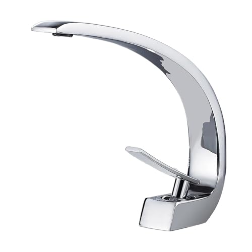 Grifo de Cocina Flexible, Grifo de baño, grifos lavabo monomando montados en cubierta, mezclador frío/caliente, grifo curvo for, accesorios cocina y(Orb)
