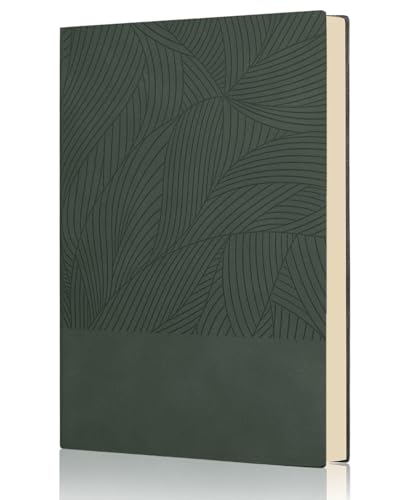 Carnet A5 en cuir végétalien gris avec 240 pages lignées haut de gamme