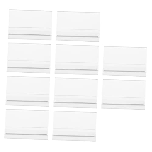 Happyyami 10個型アクリル卓上名札スタンド 片面挿入可 丈夫な透明ディスプレイ 会議 宴会 レストラン ホテル用情報表示台