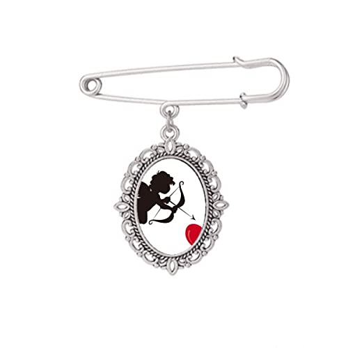 Broche ange Cupidon rouge cœur, bijou de finition premium pour robe
