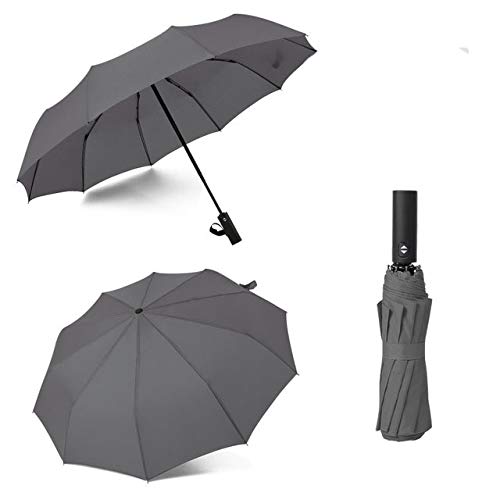 Parapluie automatique résistant grand cadeau pliant mixte gris