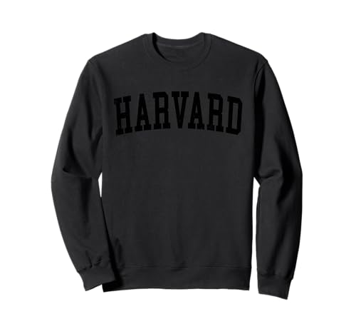 Vintage Harvard IL Distressed Black Varsity Style Sweatshirt