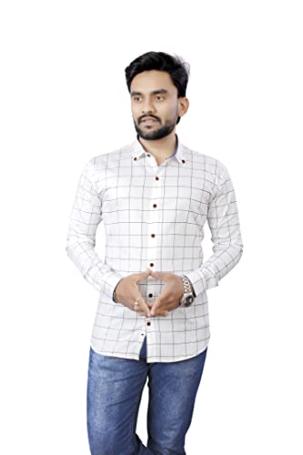 Image of Men's Casual Cotton Checks Shirt
