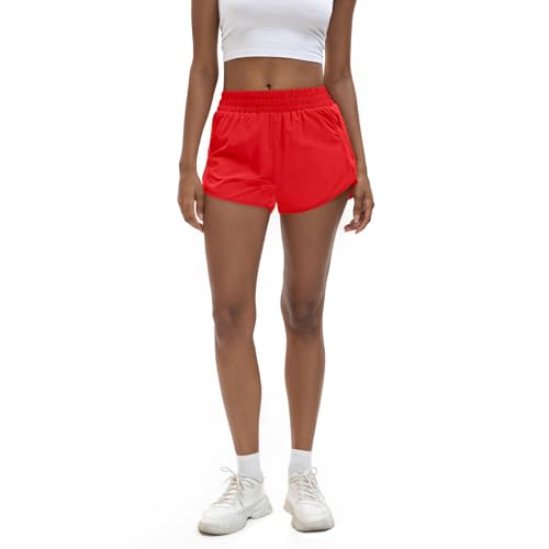 Women's 3" High Waisted Running Shorts Quick Dry Dolphin Sporty Athletic Gym Track Shorts for Women with Zipper Pocket3