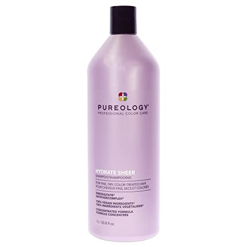 Pureology Hydrate Sheer Nourishing Shampoo | For Fine, Dry Color Treated Hair | Sulfate-Free | Silicone-Free | Vegan