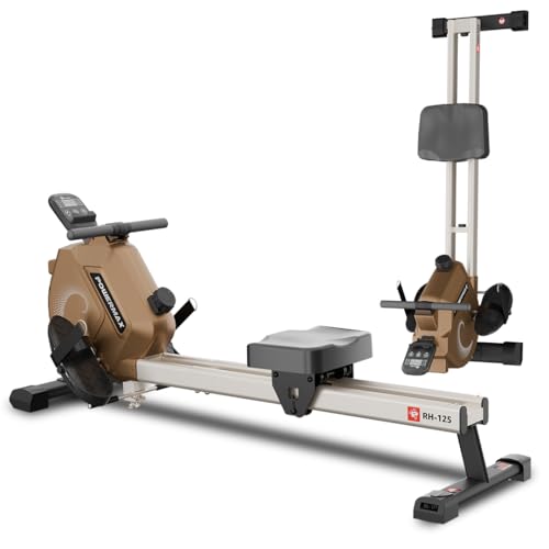 Image of PowerMax Fitness RH-125 Rowing Machine for Home Use, 16-Level Magnetic Adjustable Resistance | 4KG Flywheel | 79cm Slide Rail Length | LCD Display | Full Body Cardio Workout