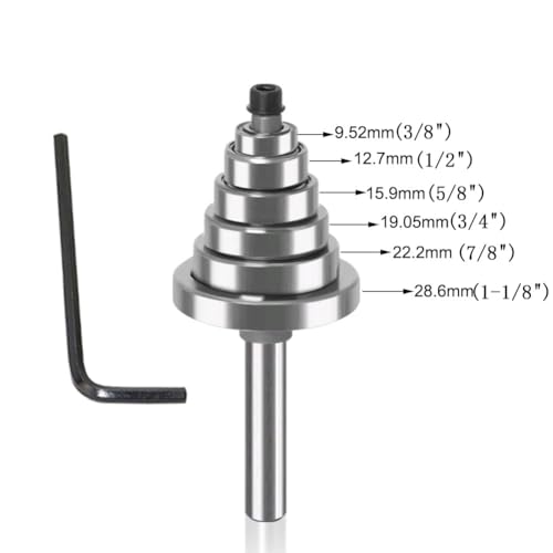 WSOOX 1/4 Inch Shank Rabbet Router Bit Set, 3 Pieces Rabbeting Router Bit with 6 Bearings Set (1/8", 1/4", 5/16", 3/8", 7/16" - Image 2