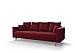 Produktbild ALTDECOR Wohnzimmer Couch mit Schlaffunktion mit DL-Automatik, Polstercouch rückenecht gepolstert, ideal als Gästebett - KRIST - 230x95x87 cm Rot