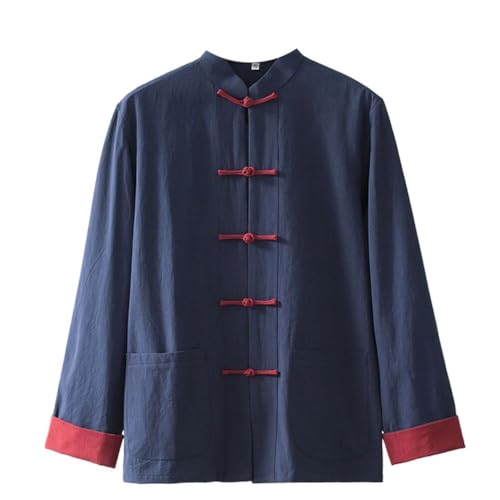 Retro Chinese Style Jacket Mens Suit Stand-Up Collar Long-Sleeved Jacket