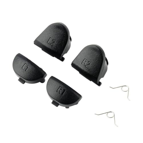 Blakc R2 R1 L2 L1 - Juego de botones de disparo de repuesto + resortes para mando PS4 Pro JDM-040, accesorios para juegos de PC