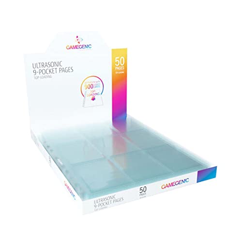 Ultrasonic 9-Pocket Pages - Pack de 50 Hojas con 9 Bolsillos de Carga Superior para álbum