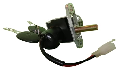 Image of Electric Vehicle Ignition Switch and Lock Set, 2-Wire 2-Pin,27mm with Steering Lock and Seat Lock Provision