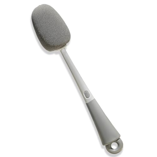 Image of JuleLyn Baby Bottle Cleaning Brush Cup Cleaning Brush Sponge Brush Water Bottle Brush Long Handle Bottle Brush (Gray)