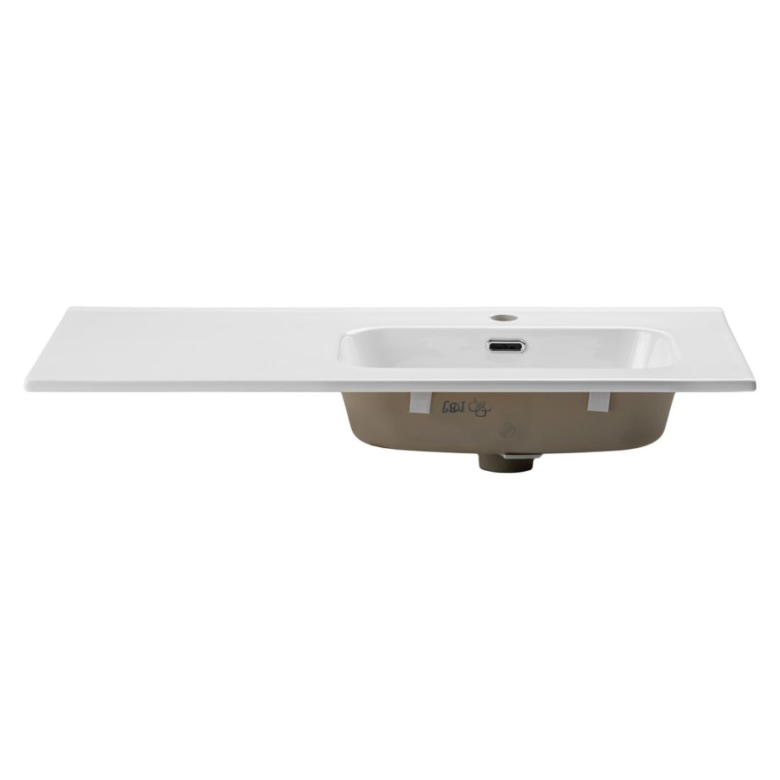Meublorama Essen - Lavabo empotrado (90 cm), color blanco brillante