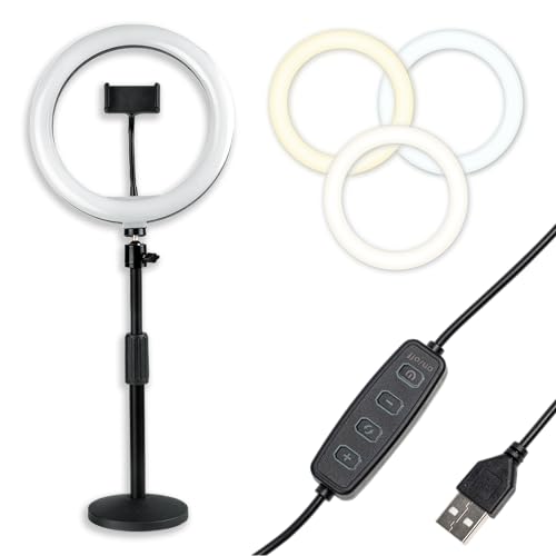 Anneau lumineux LED de bureau 25,4 cm support smartphone flexible noir Gator