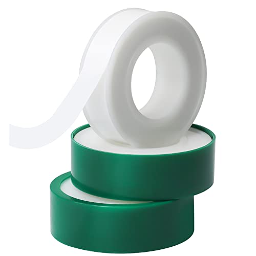 3 Roll Plumbers Tape, Teflon Water Pipe Sealing Tape, High-Density Thickening and Lengthen, High-Sealing Performance Waterproof Duct, Thread Seal, L 590 in x W 0.51 in. White