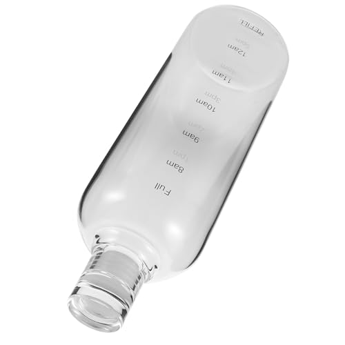 NUSITOU Botella de Agua de Vidrio Transparente y Marcador de Capacidad Reutilizable de 1000ml con Diseño Elegante y Ligera para Oficina y Uso Diario