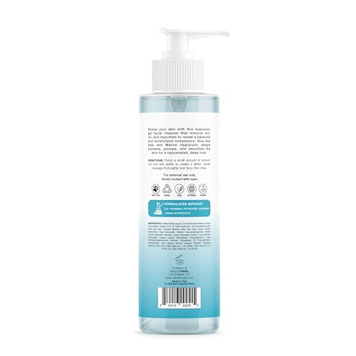 VITAMINS AND SEA BEAUTY Hyaluronic Gel Facial Cleanser with Blue Sea Kale + Marine Hyaluronic, 8 fl oz