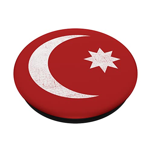Ottoman Empire Flag Turkey Turkoman Turk Turkish Patriot PopSockets Swappable PopGrip, Black - Image 2