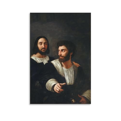 Raphael autoportrait avec un ami poster grand format decoration