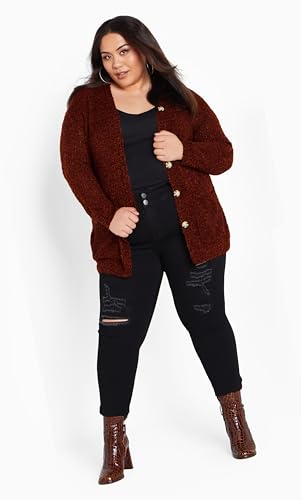 Image of Avenue Women's Plus Size Cardigan - Amber Boucle
