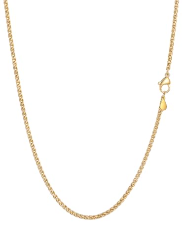 Chaine acier inoxydable homme PROSTEEL collier maille blé spiga de 2 à 9 mm