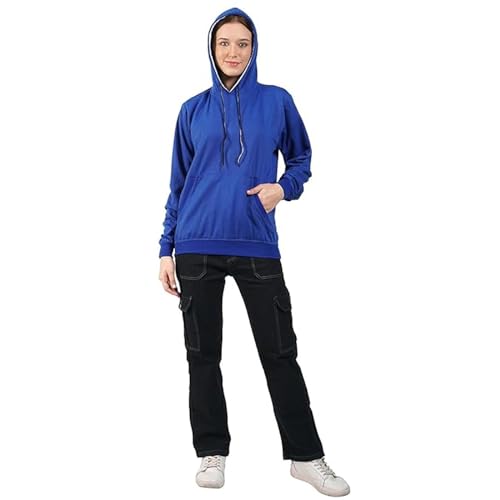 Image of Clotth Theory Women's Cotton Fleece Hooded Neck Sweatshirt | Hoodie Jacket with Kangaroo Pocket