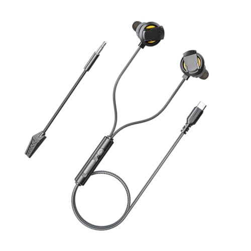 1 Set Mobile Phones Esports Earphones Gaming In Ear Corded Chicken Eating Headphones Type C Connector with Eartips