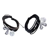 HOLIDYOYO 2個 多編み込みブレスレット ボクシンググローブチャーム 手首装飾 メンズ レディース兼用 ファッションアクセサリー