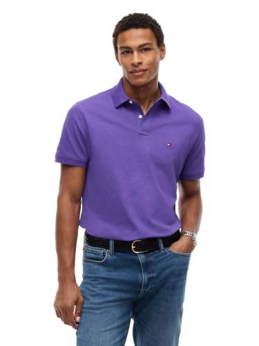 Image of Tommy Hilfiger Men's Short Sleeve Polo Shirts in Classic Fit with Stretch and Organic Pique Cotton