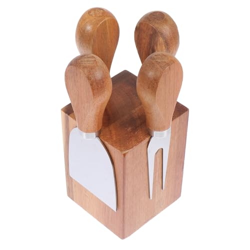 Support couteaux à fromage magnétique kaki au design multifacette compact