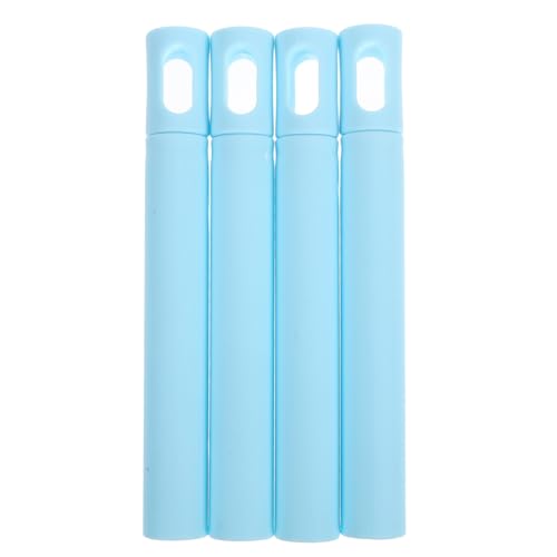 FRCOLOR 4 Piezas Mango de Fregona de Plástico con Diseño Antideslizante y Orificio para Colgar Adaptador de Reemplazo para Mangos de Escoba y Herramientas de Limpieza Color Azul