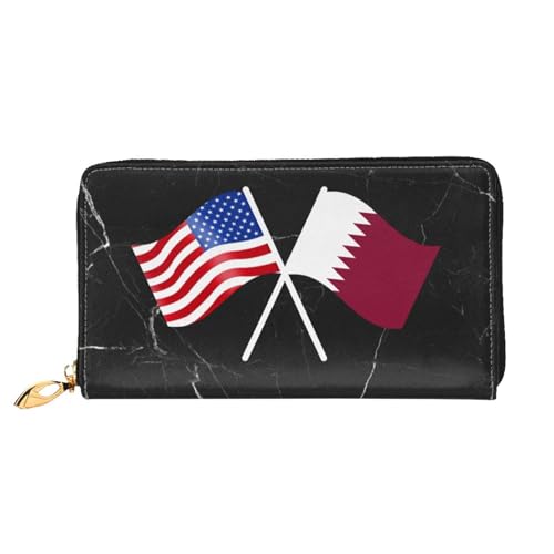 American And Qatar Flag Wallet Card Bag2