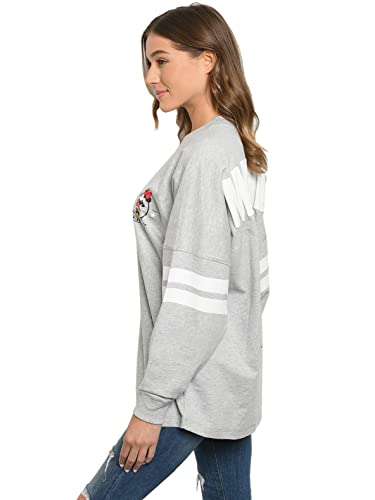 Disney Jersey Womens Mickey Minnie Mouse Long Sleeve (Heather Grey, Medium) #TOP6
