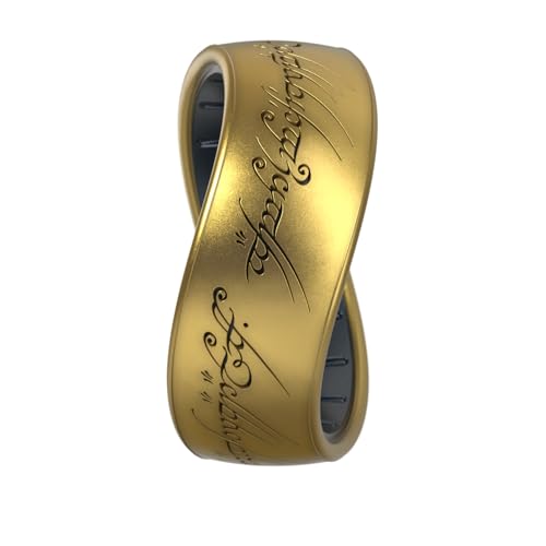 Enso Rings Lord of the Rings Collection - Comfortable DualTone Silicone Rings - The One Ring - Size 72